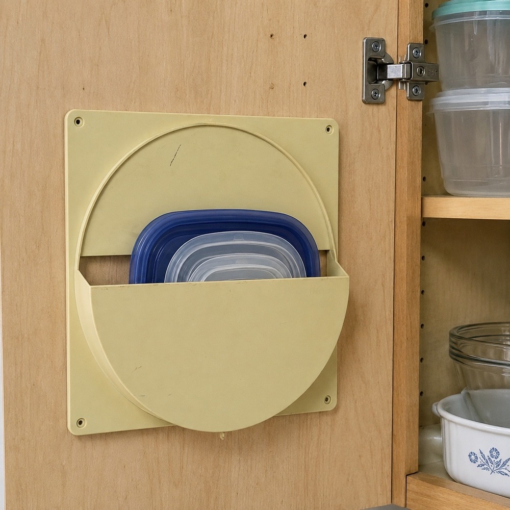 Vintage Tupperware Wall Mount Mail Organizer Paper Holder Almond Cream Plastic